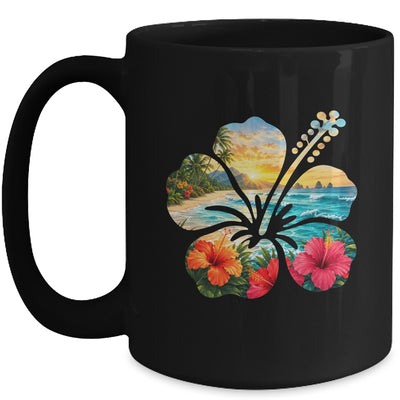 Vintage Hibiscus Flower Beach Summer Aloha Hawaiian Vacation Mug | siriusteestore