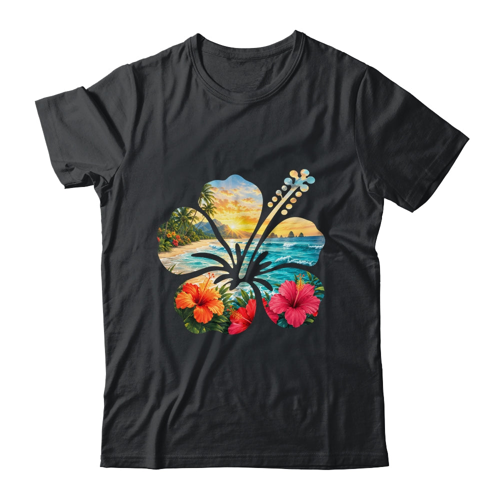 Vintage Hibiscus Flower Beach Summer Aloha Hawaiian Vacation Shirt & Tank Top | siriusteestore