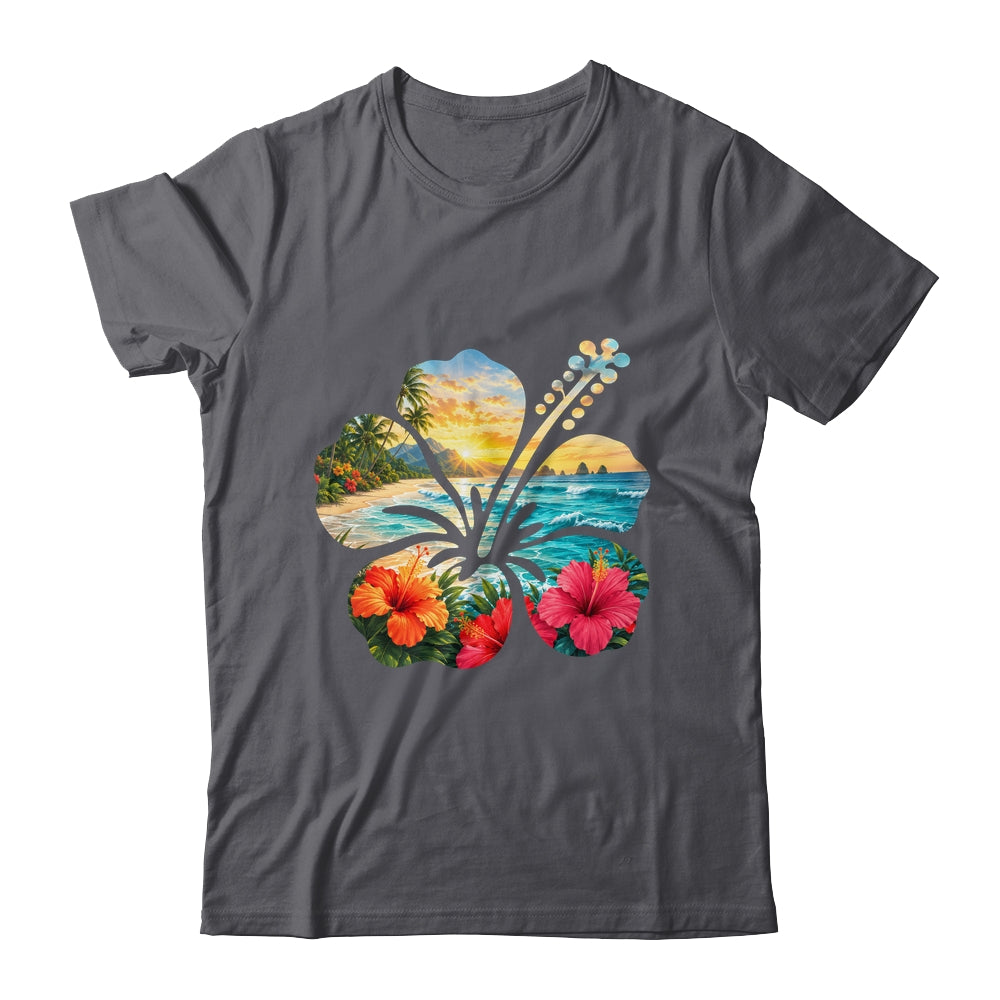 Vintage Hibiscus Flower Beach Summer Aloha Hawaiian Vacation Shirt & Tank Top | siriusteestore