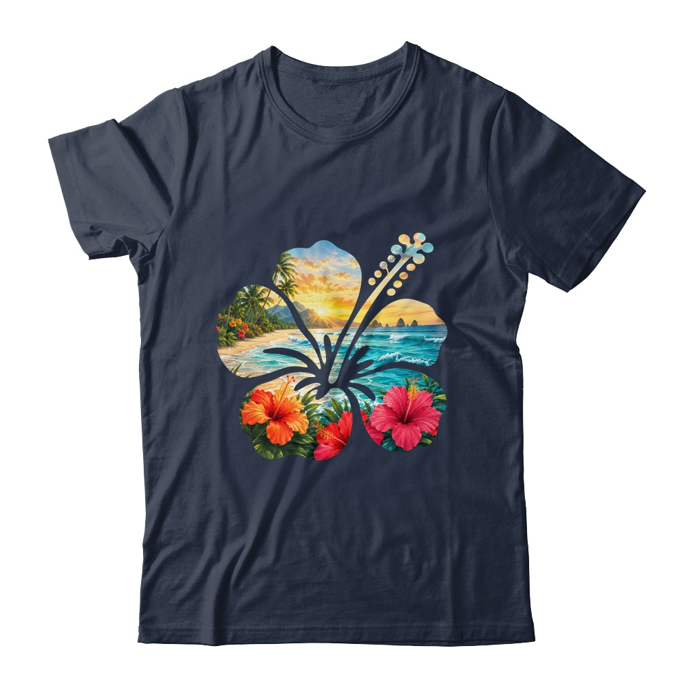 Vintage Hibiscus Flower Beach Summer Aloha Hawaiian Vacation Shirt & Tank Top | siriusteestore