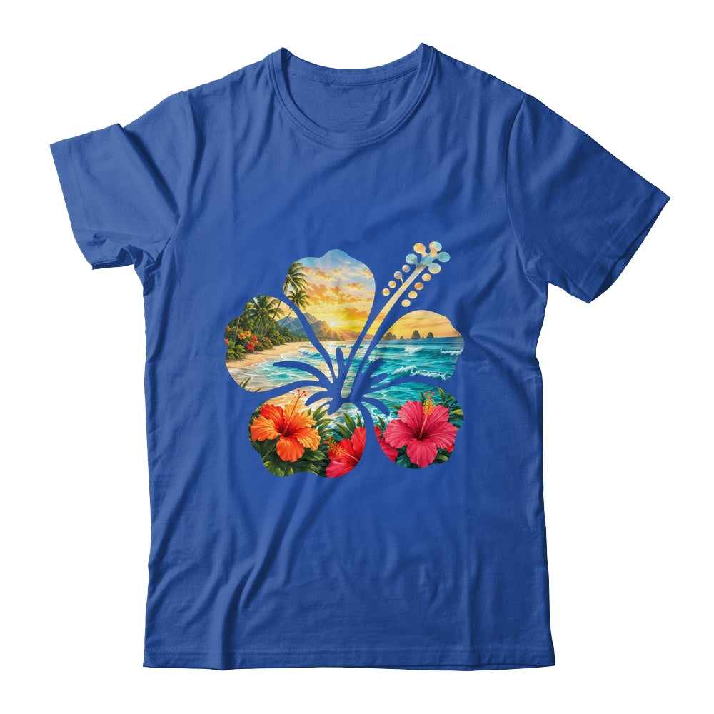 Vintage Hibiscus Flower Beach Summer Aloha Hawaiian Vacation Shirt & Tank Top | siriusteestore