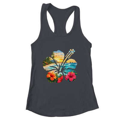 Vintage Hibiscus Flower Beach Summer Aloha Hawaiian Vacation Shirt & Tank Top | siriusteestore