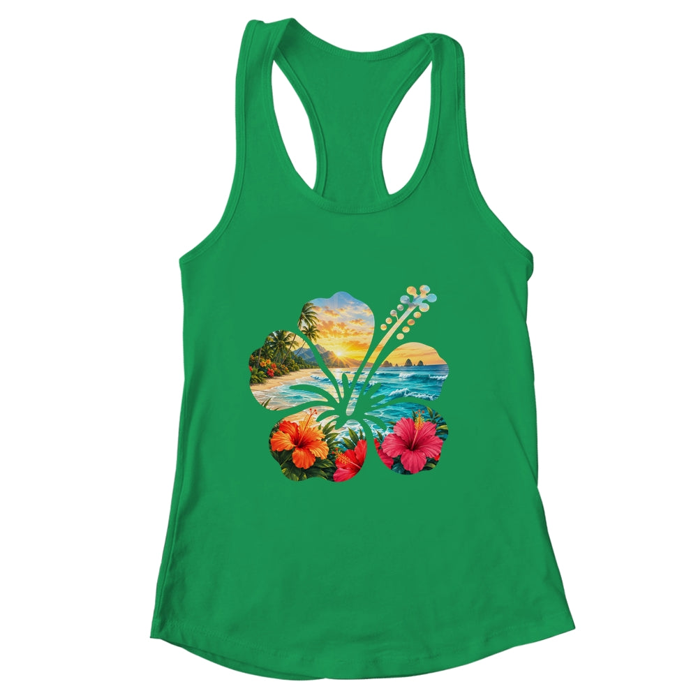 Vintage Hibiscus Flower Beach Summer Aloha Hawaiian Vacation Shirt & Tank Top | siriusteestore