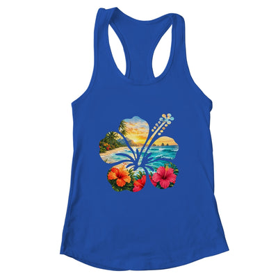 Vintage Hibiscus Flower Beach Summer Aloha Hawaiian Vacation Shirt & Tank Top | siriusteestore