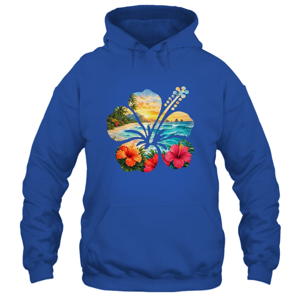 Vintage Hibiscus Flower Beach Summer Aloha Hawaiian Vacation Shirt & Tank Top | siriusteestore