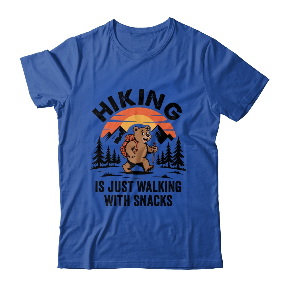 Vintage Hiking Is Just Walking With Snacks Bear Funny Hiking Shirt & Tank Top | siriusteestore