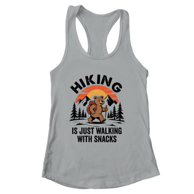 Vintage Hiking Is Just Walking With Snacks Bear Funny Hiking Shirt & Tank Top | siriusteestore