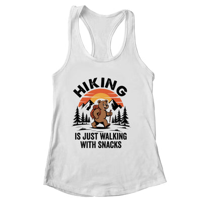 Vintage Hiking Is Just Walking With Snacks Bear Funny Hiking Shirt & Tank Top | siriusteestore