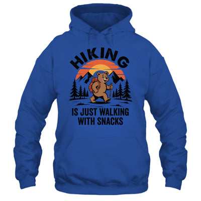 Vintage Hiking Is Just Walking With Snacks Bear Funny Hiking Shirt & Tank Top | siriusteestore
