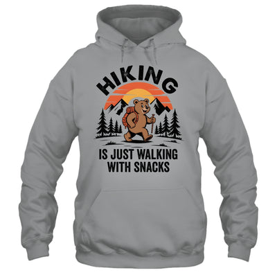 Vintage Hiking Is Just Walking With Snacks Bear Funny Hiking Shirt & Tank Top | siriusteestore