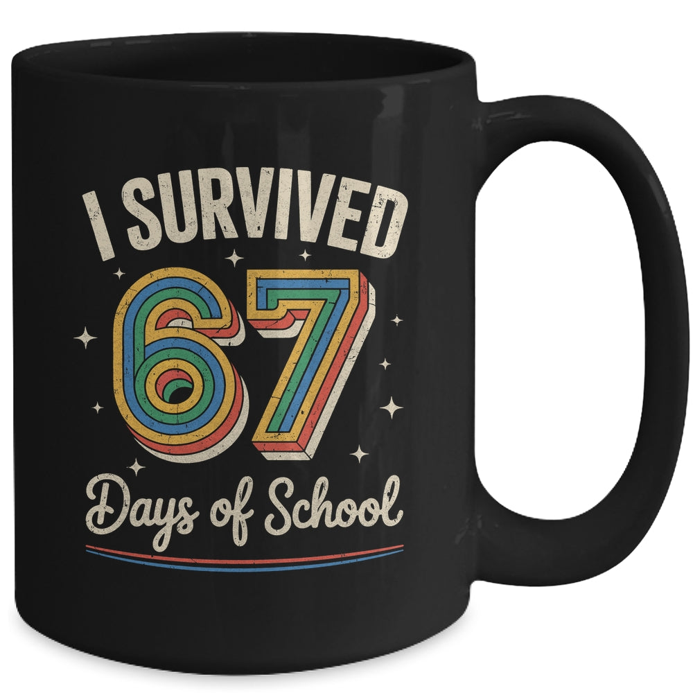 Vintage I Survived 67 Days Of School Teachers Students Mug | siriusteestore