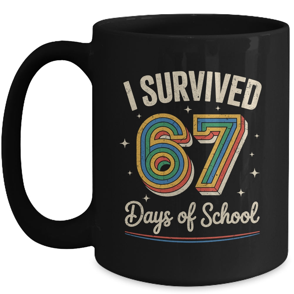 Vintage I Survived 67 Days Of School Teachers Students Mug | siriusteestore