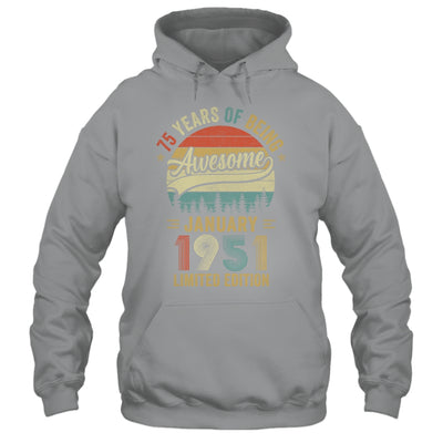 Vintage January 1951 75 Years Old 75th Birthday Men Women Shirt & Hoodie | siriusteestore