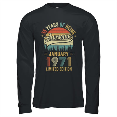 Vintage January 1971 55 Years Old 55th Birthday Men Women Shirt & Hoodie | siriusteestore