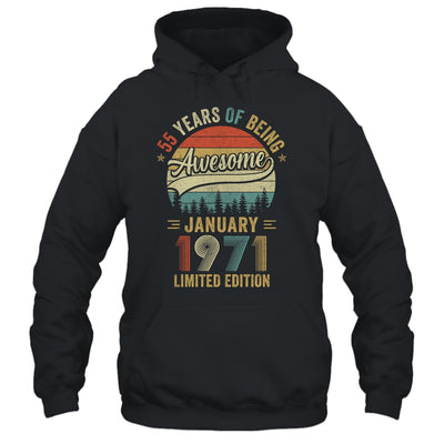 Vintage January 1971 55 Years Old 55th Birthday Men Women Shirt & Hoodie | siriusteestore