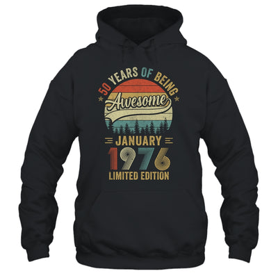 Vintage January 1976 50 Years Old 50th Birthday Men Women Shirt & Hoodie | siriusteestore