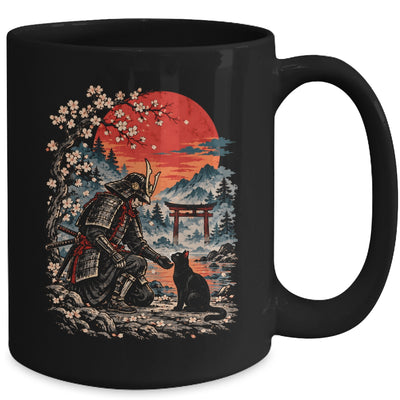 Vintage Japanese Art Samurai Warrior Black Cat Men Women Mug | siriusteestore