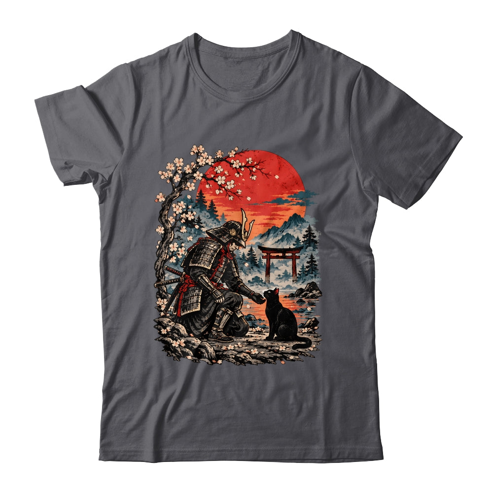 Vintage Japanese Art Samurai Warrior Black Cat Men Women Shirt & Hoodie | siriusteestore