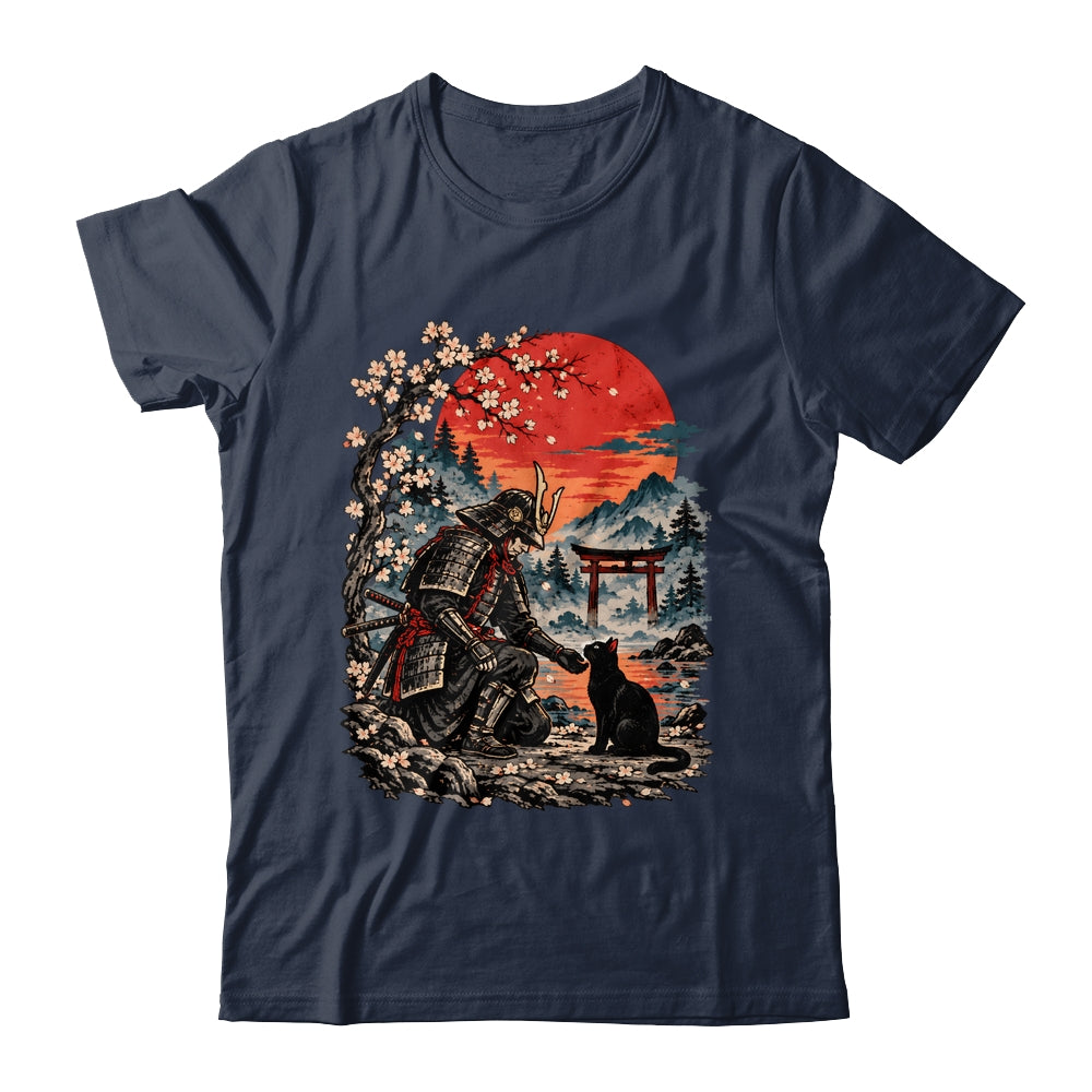 Vintage Japanese Art Samurai Warrior Black Cat Men Women Shirt & Hoodie | siriusteestore