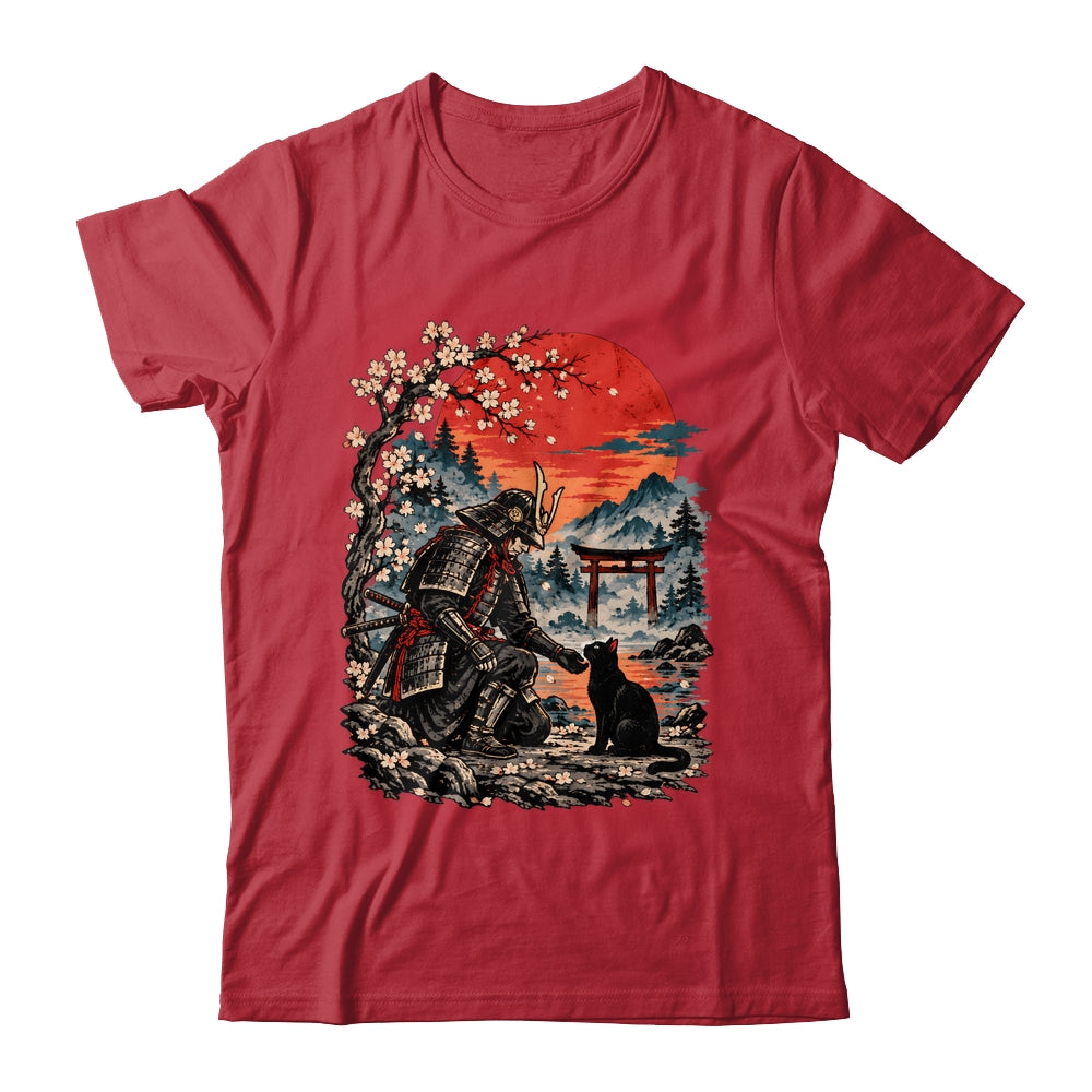 Vintage Japanese Art Samurai Warrior Black Cat Men Women Shirt & Hoodie | siriusteestore