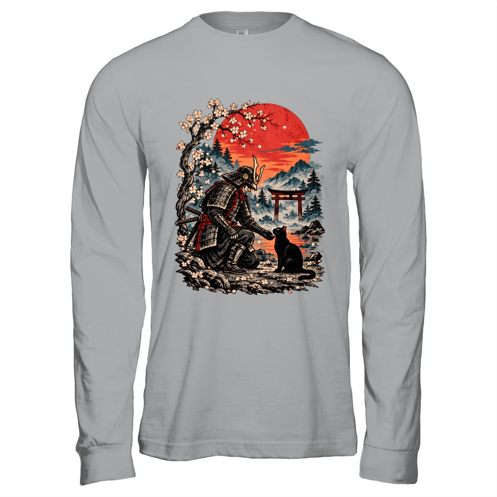 Vintage Japanese Art Samurai Warrior Black Cat Men Women Shirt & Hoodie | siriusteestore