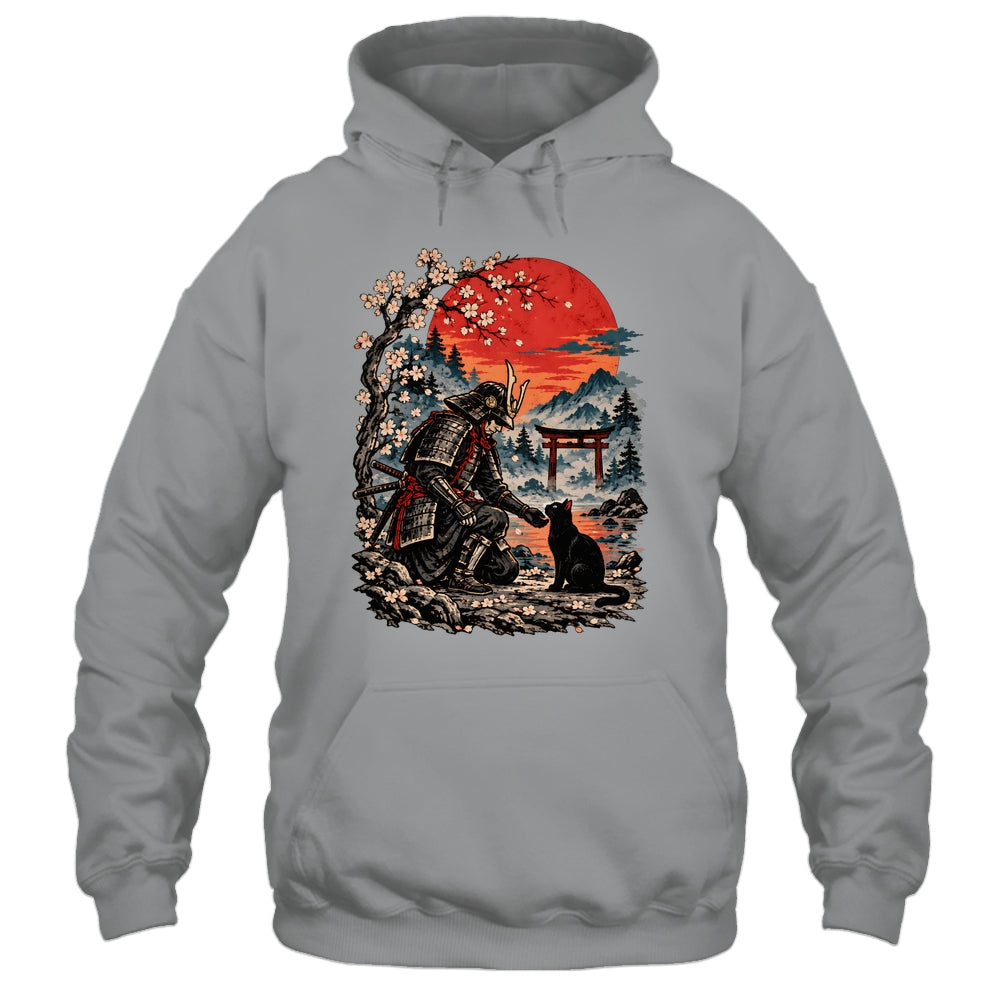 Vintage Japanese Art Samurai Warrior Black Cat Men Women Shirt & Hoodie | siriusteestore