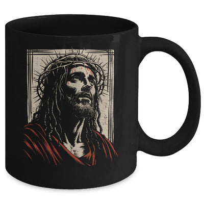 Vintage Jesus Crown Of Thorns Christian For Men Women Kids Mug | siriusteestore