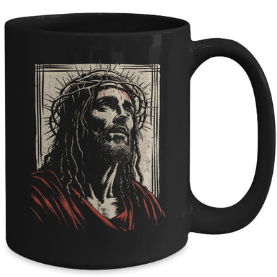 Vintage Jesus Crown Of Thorns Christian For Men Women Kids Mug | siriusteestore