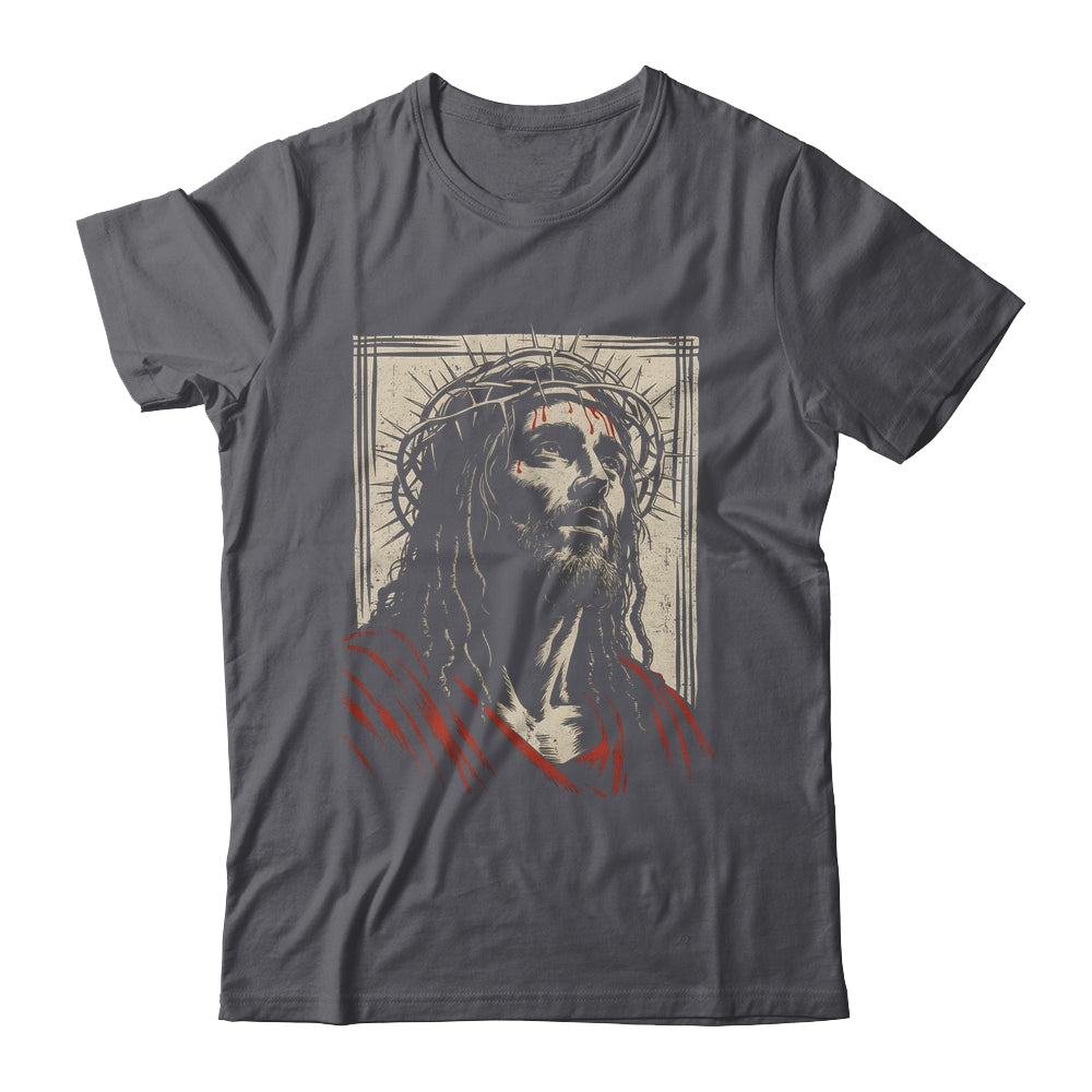 Vintage Jesus Crown Of Thorns Christian For Men Women Kids Shirt & Hoodie | siriusteestore