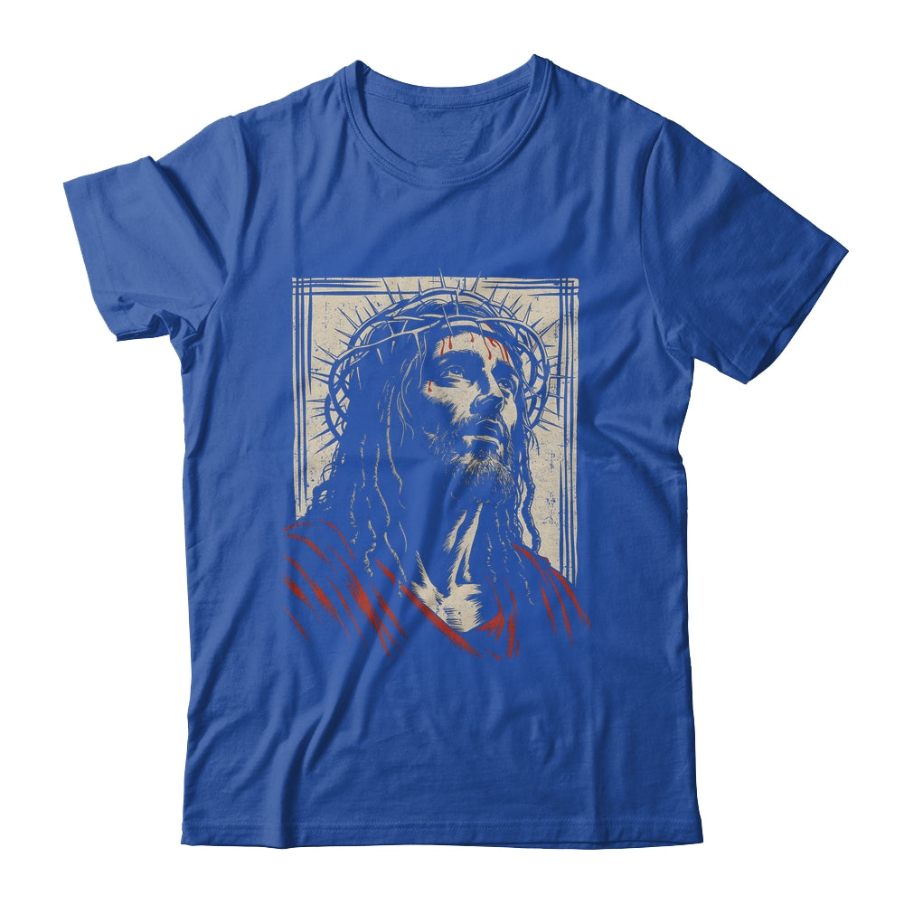 Vintage Jesus Crown Of Thorns Christian For Men Women Kids Shirt & Hoodie | siriusteestore