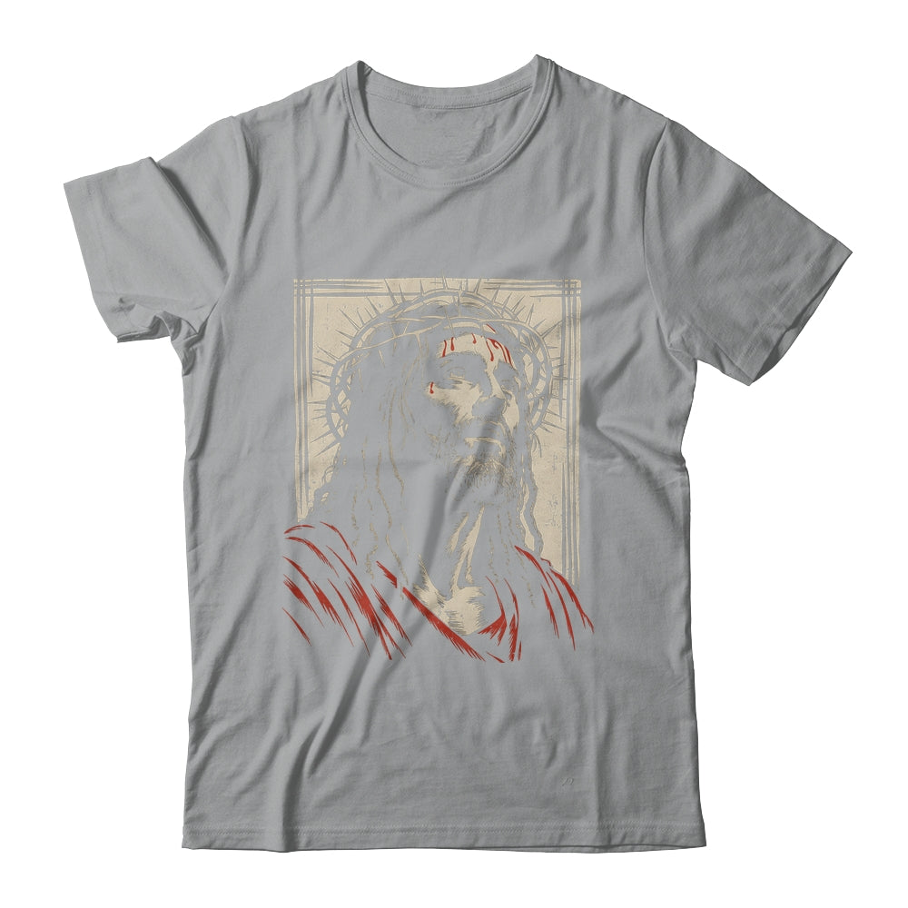 Vintage Jesus Crown Of Thorns Christian For Men Women Kids Shirt & Hoodie | siriusteestore
