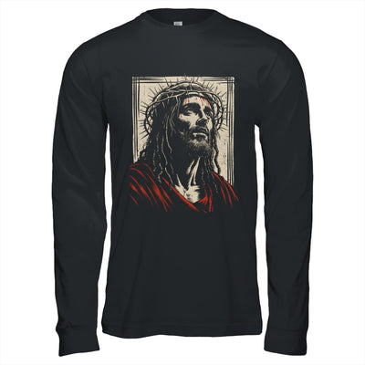 Vintage Jesus Crown Of Thorns Christian For Men Women Kids Shirt & Hoodie | siriusteestore