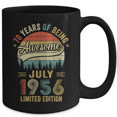 Vintage July 1956 70 Years Old 70th Birthday Men Women Mug | siriusteestore