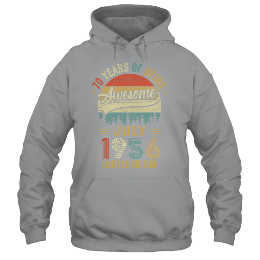 Vintage July 1956 70 Years Old 70th Birthday Men Women Shirt & Hoodie | siriusteestore