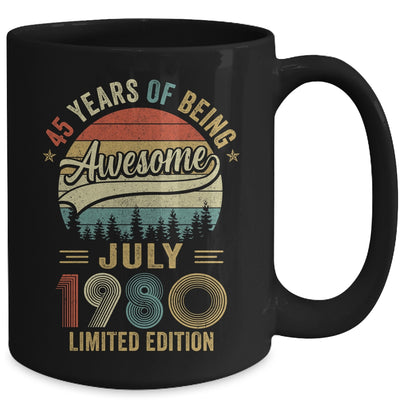 Vintage July 1980 45 Year Old 45th Birthday Men Women Mug | siriusteestore