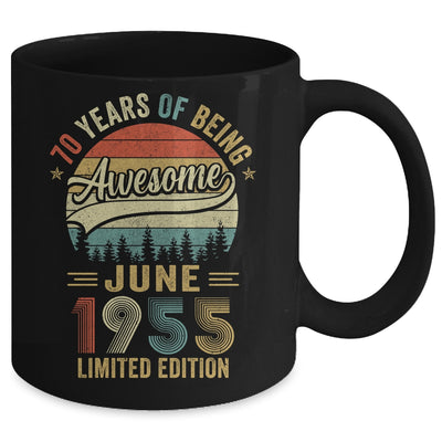 Vintage June 1955 70 Year Old 70th Birthday Men Women Mug | siriusteestore