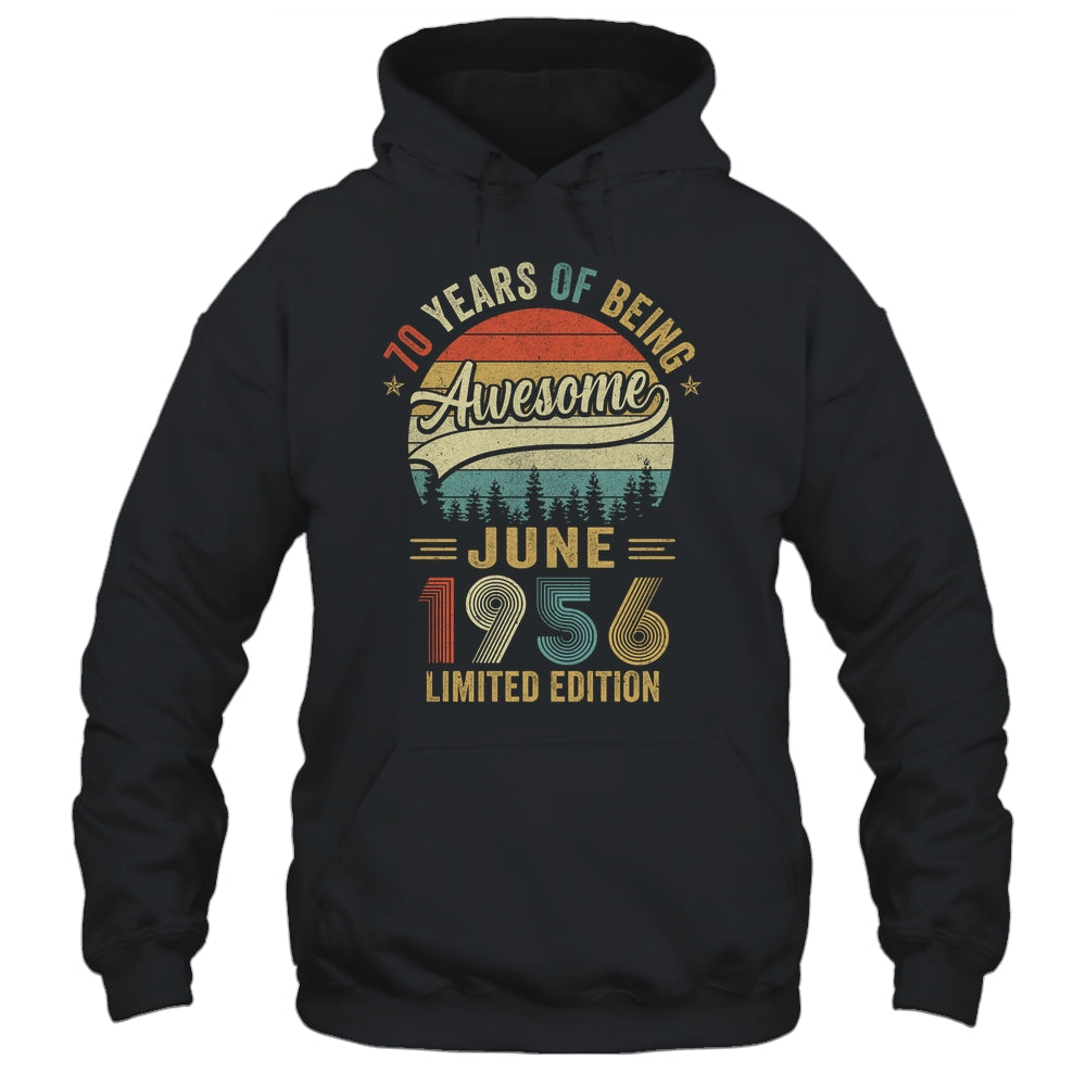 Vintage June 1956 70 Years Old 70th Birthday Men Women Shirt & Hoodie | siriusteestore