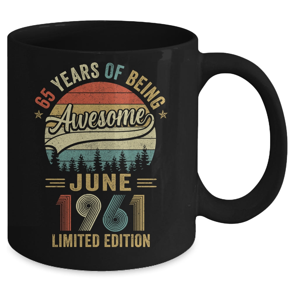 Vintage June 1961 65 Years Old 65th Birthday Men Women Mug | siriusteestore