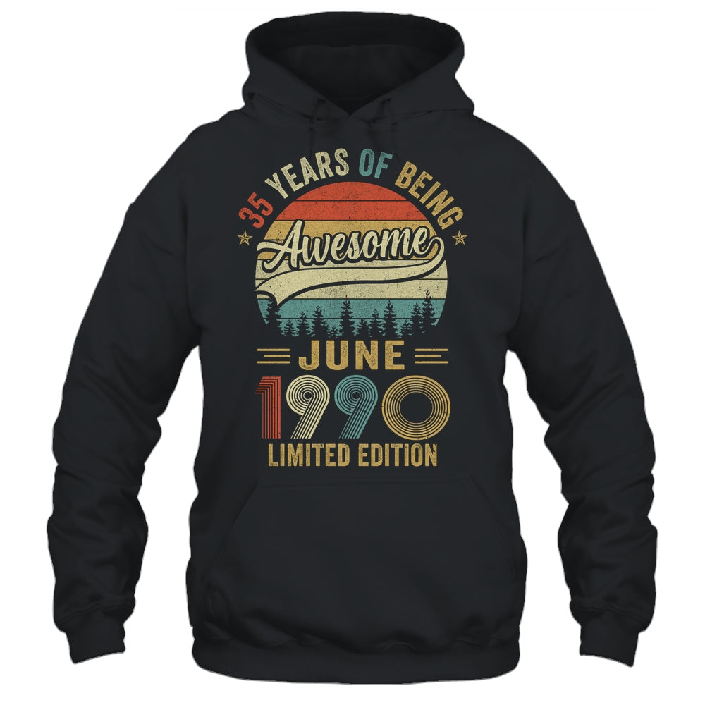 Vintage June 1990 35 Year Old 35th Birthday Men Women Shirt & Hoodie | siriusteestore