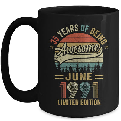 Vintage June 1991 35 Years Old 35th Birthday Men Women Mug | siriusteestore