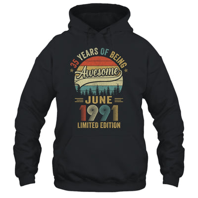 Vintage June 1991 35 Years Old 35th Birthday Men Women Shirt & Hoodie | siriusteestore