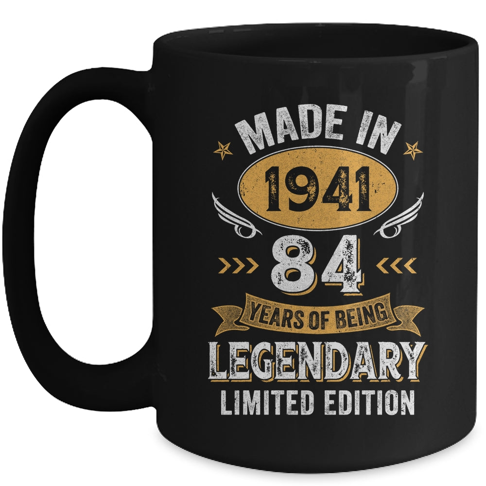Vintage Made In 1941 84 Years Old 84th Birthday Men Women Mug | siriusteestore
