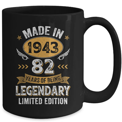 Vintage Made In 1943 82 Years Old 82nd Birthday Men Women Mug | siriusteestore
