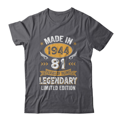 Vintage Made In 1944 81 Years Old 81st Birthday Men Women Shirt & Hoodie | siriusteestore