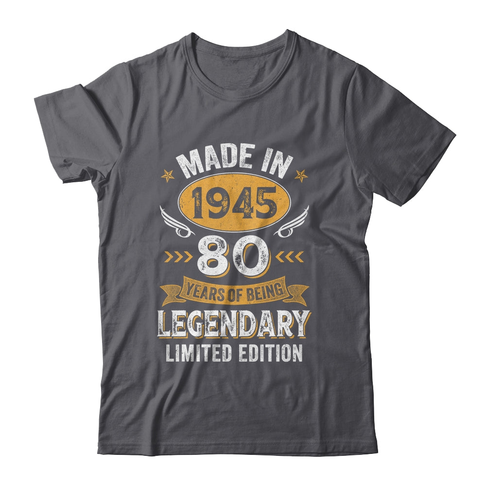Vintage Made In 1945 80 Years Old 80th Birthday Men Women Shirt & Hoodie | siriusteestore