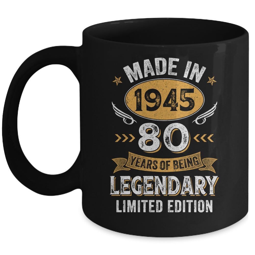 Vintage Made In 1945 80 Years Old 80th Birthday Men Women Mug | siriusteestore