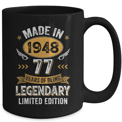 Vintage Made In 1948 77 Years Old 77th Birthday Men Women Mug | siriusteestore