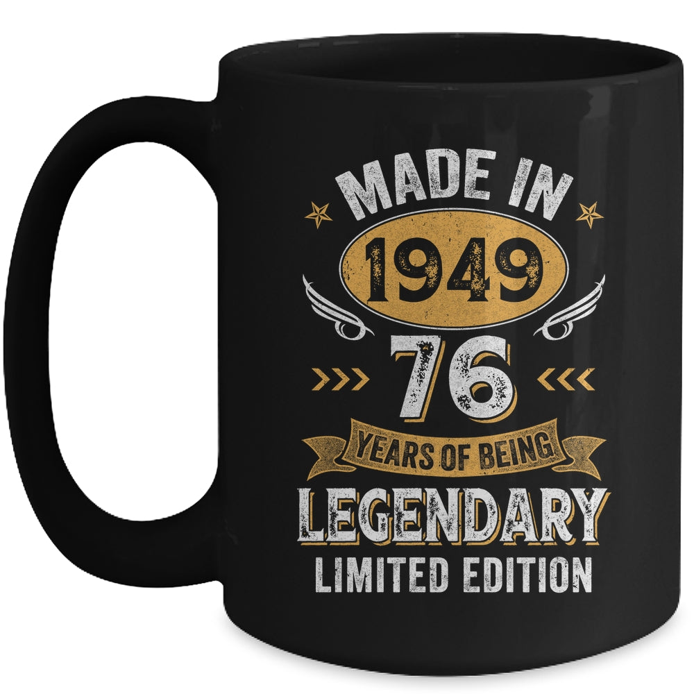 Vintage Made In 1949 76 Years Old 76th Birthday Men Women Mug | siriusteestore