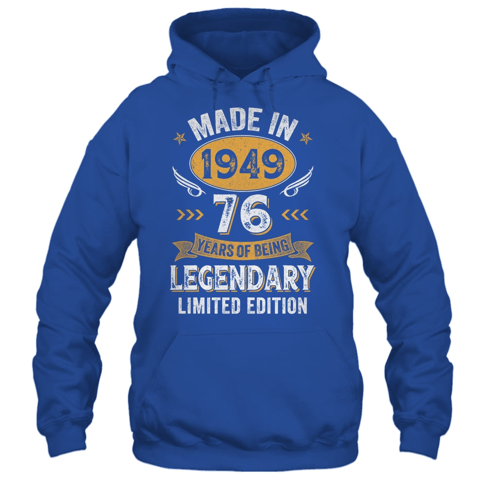 Vintage Made In 1949 76 Years Old 76th Birthday Men Women Shirt & Hoodie | siriusteestore