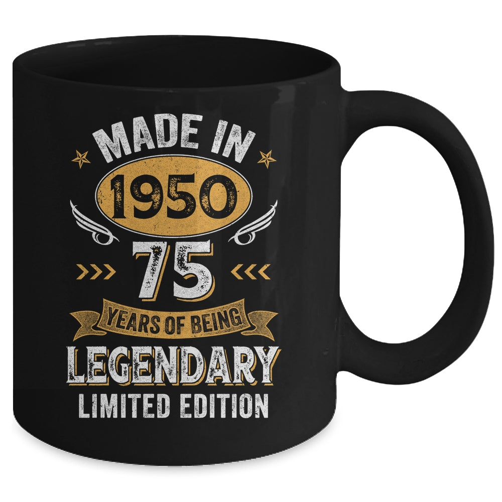 Vintage Made In 1950 75 Years Old 75th Birthday Men Women Mug | siriusteestore